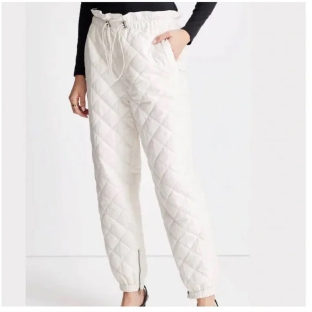 Future Collective Quilted White Puffy Pants XXS